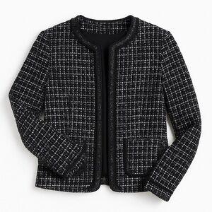 Ann Taylor Classic Black and White Checkered Blazer